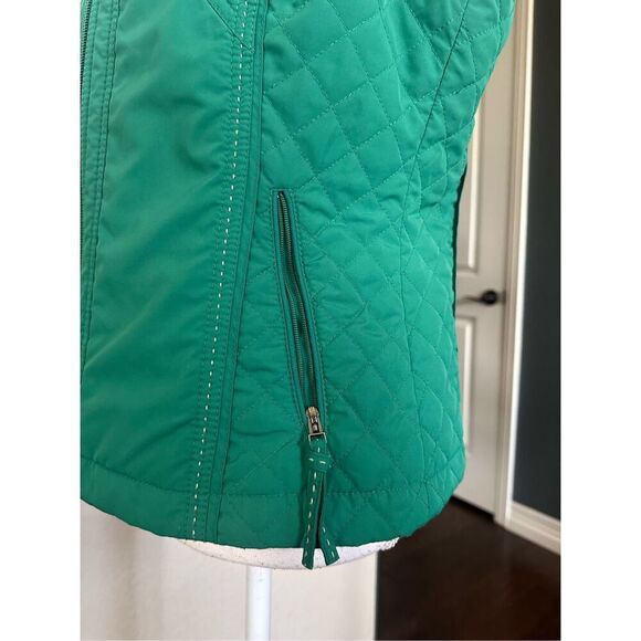 Coldwater Creek Green Zip Up Vest Small - Picture 3 of 6